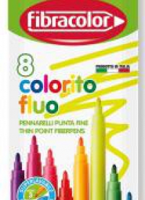 Pisaki Colorito Fluo 8 kolorów FIBRACOLOR