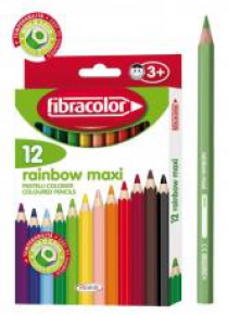 Kredki Rainbow Maxi 12 kolorów FIBRACOLOR