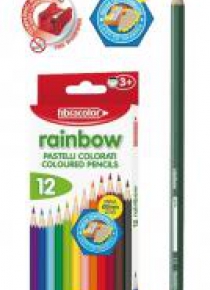 Kredki Rainbow 12 kol+temperówka FIBRACOLOR