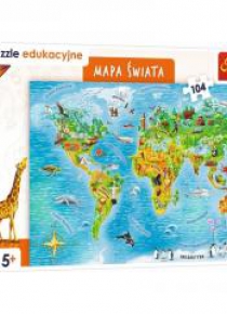Puzzle Edukacyjne 104 Mapa Świata dla dzieci TREFL