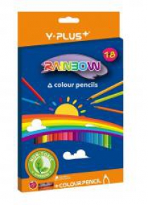 Kredki ołówkowe Rainbow + temperówka 18 kol