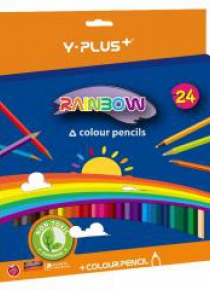 Kredki ołówkowe Rainbow + temperówka 24 kol