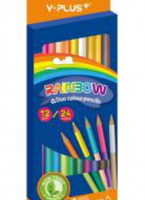 Kredki dwustronne Rainbow + temperówka 24 kol