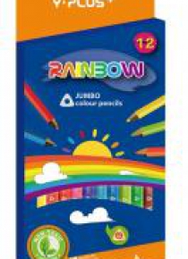 Kredki Jumbo Rainbow + temperówka 12 kol