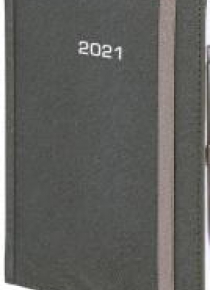 Kalendarz 2021 A5 Dzienny Cross z gumką srebrny
