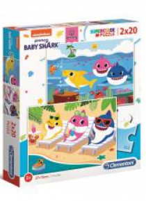 Puzzle 2x20 Super kolor Baby Shark