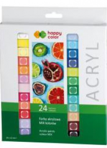 Farba akrylowa 12ml 24 kolory HAPPY COLOR