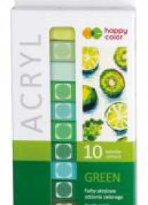 Farba akrylowa 12ml 10 kol zielony HAPPY COLOR