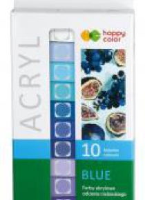 Farba akrylowa 12ml 10 kol niebieski HAPPY COLOR