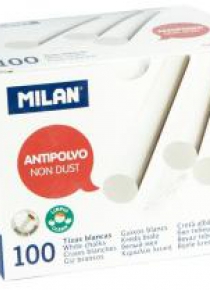 Kreda biała okrągła niepyląca (100szt) MILAN