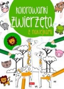 Zwierzęta. Kolorowanka z naklejkami