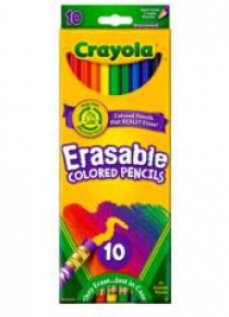 Kredki ołówkowe ścieralne z gumką 10 kol CRAYOLA