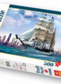 Puzzle 500 Żaglowiec na tle Chicago TREFL