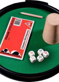 Kości pokerowe z tacką, kubkiem i bloczkiem 1