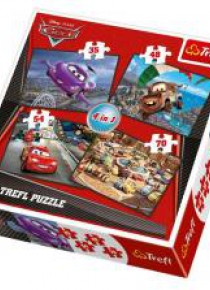 Puzzle 4w1 Auta wyruszamy w podróż TREFL